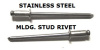 D9893 - 50pcs. / Stainless Steel Mldg.Stud Rivet