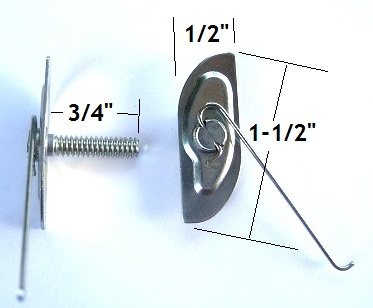 D345 - 15pcs. / Medium "T"Bolt  / Wire in Center